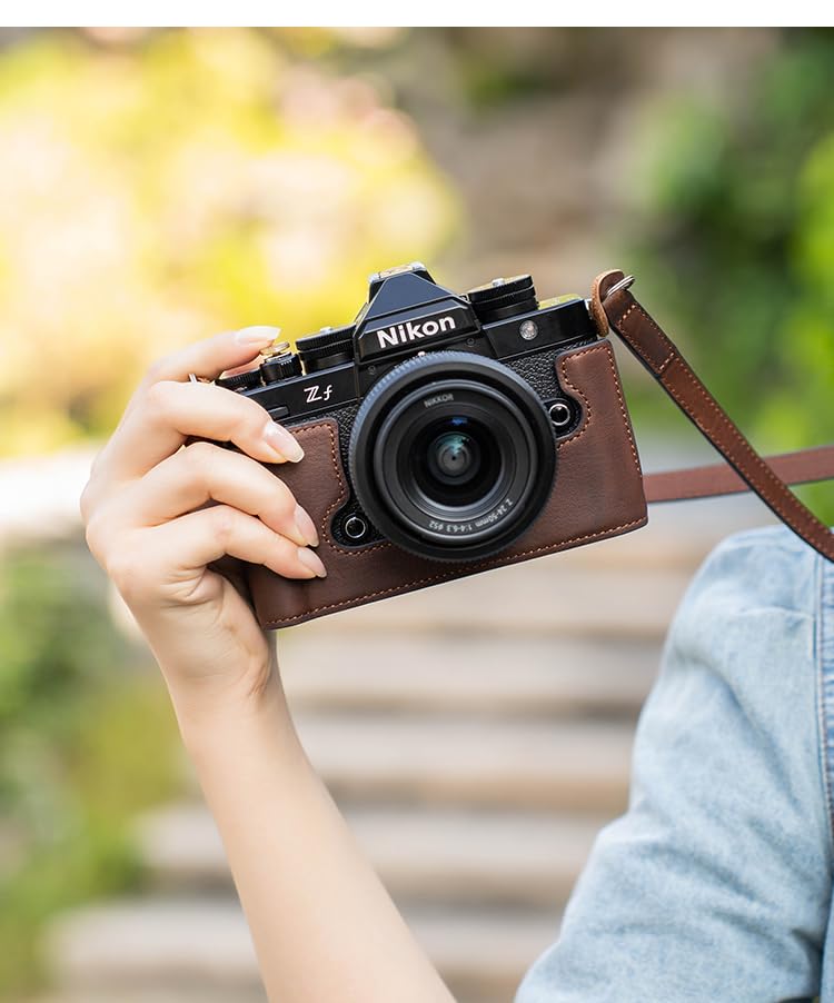 Amazon | 本革カメラハーフケースカバー ハンドグリップ付き Zf Zf